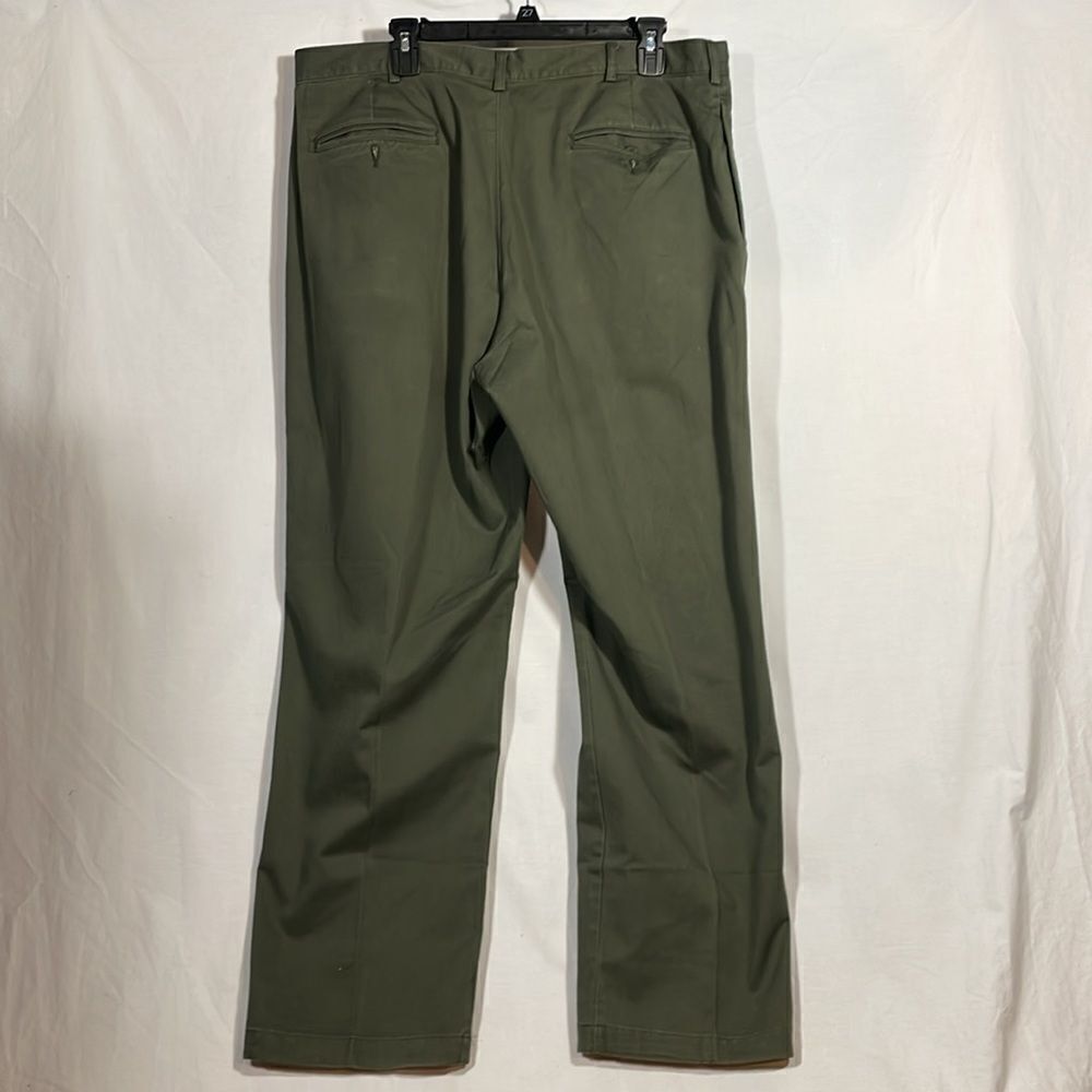 Lands End army green pleated trousers - Picture 5 of 9